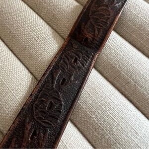 Vintage Don Hume Brass Leather Pinecone Belt